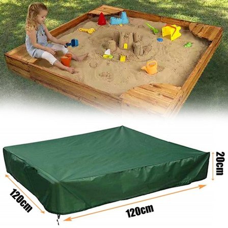 120*120*20cm Hiekkalaatikon kansi, vihreä vedenpitävä pölytiivis UV-suoja