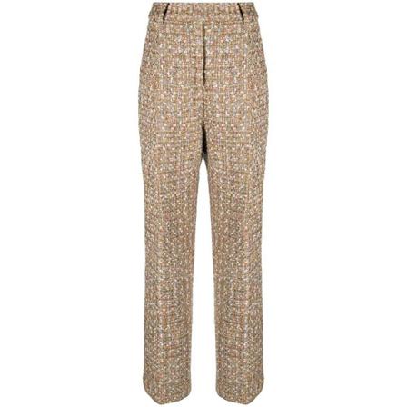 Self Portrait, Straight Trousers Geel, Dames, Maat:S