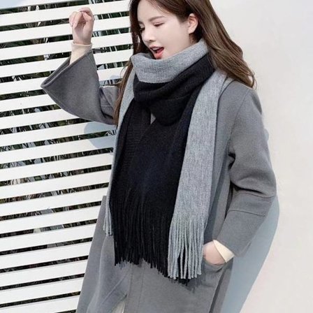 Luksus Cashmere Fargematching Dame Skjerf Vintersjal STIL1