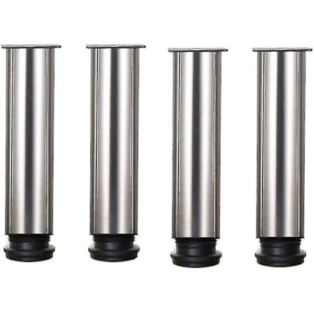 Skab Ben 4 Justerbare Fødder 200mm Højde Tykkere Skab Ben Bord Ben Møbel Ben. Børstet Rustfrit Stål. Justerbar Højde