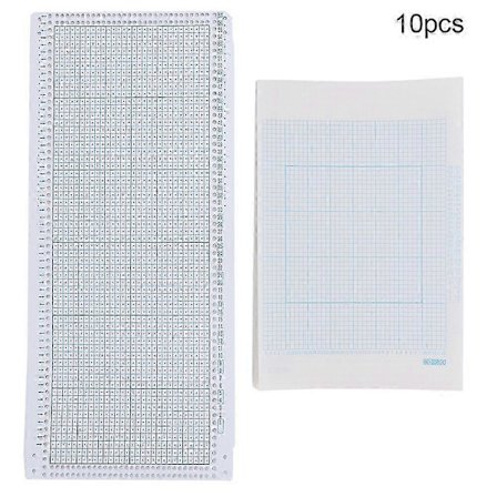 10 st Stygn Hålkort 10 st Rutpapper Nylon Stickmaskin Tillbehör