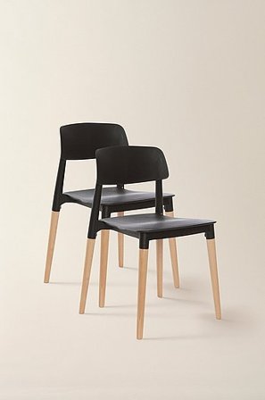 Jotex - Stol 2-pak Sort - HALMSTAD - Køb Spisebordsstole & køkkenstole hos Jotex