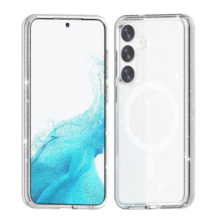 Samsung Galaxy S24 Plus Mobilskal Glitter Magsafe - Transparent