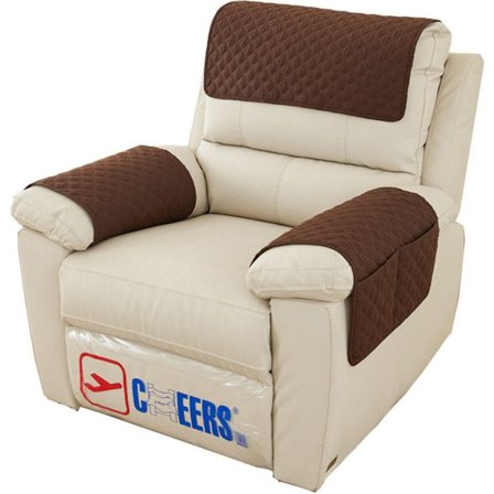 Skridsikkert møbelbetræk (38 cm x 57 cm) - Ternet kaffefarve