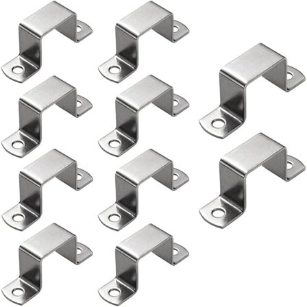 Firkantede rørklemmer 10 stk. firkantede aflange rørklemmer, rustfri firkantede rørklemmer, U-formede rørklemmer, hesteskoformede rørklemmer (20 mm)