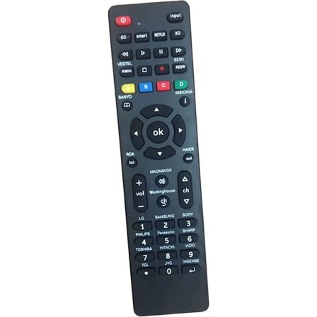 Universal TV-fjernkontroll for Samsung, Vizio, Sony, Panasonic, Smart TV, HAIER, Toshiba, Philips, TCL - tv-fjernkontroll