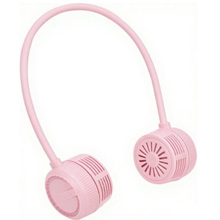 Nakkefifte, Minivifte, Bærbar vifte, Tre hastigheter, Oppladbart 1000 mAh batteri, Unisex, 360° roterbart luftuttak, Rosa