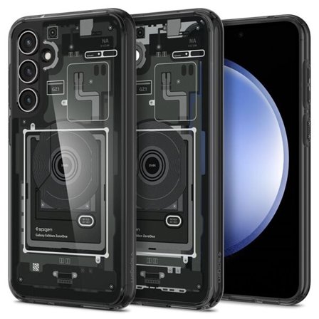 Spigen Ultra Hybrid-etui for Samsung Galaxy S23 FE - Mørk grå (Zero One-mønster)