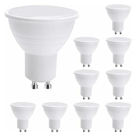 10-pack LED GU10-lampor, GU10 LED-lampor, 7 W kallvit (motsvarande 50 W halogen), energisparlampa, 600 lm 120° ljusvinkel, ej dimbar.