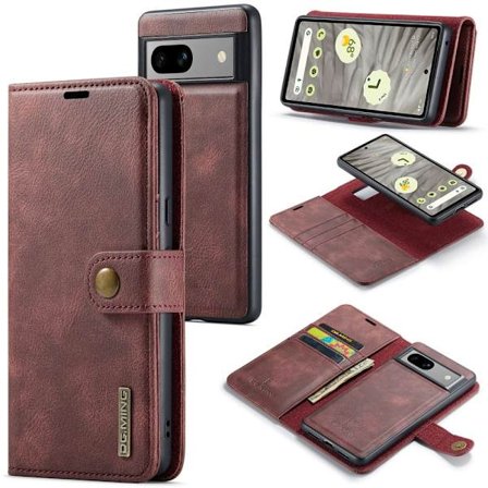 DG MING Google Pixel 8a 2-i-1 Magnet Plånboksfodral - Röd