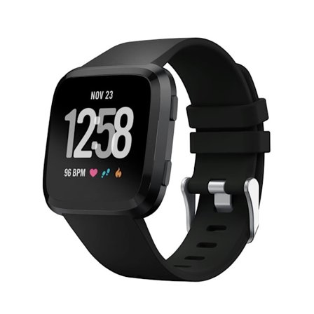 Fitbit Versa klockarmband silikon mjuk ekovänlig slitagetålig - Svart