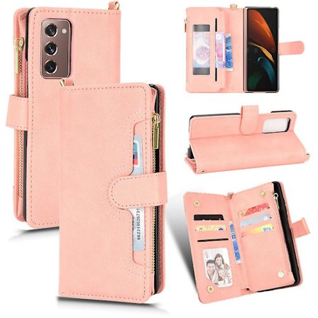 Fodral för Samsung Galaxy Z Fold 2 Cover Dragkedja Magnetisk Plånbok Kortfodral Pu Läder Flip Fodral