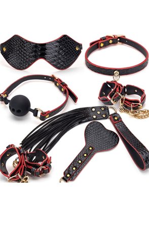 Submission Kit Crocoo 7-pcs Kit Black/Red - Woome.pl