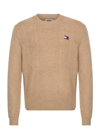 Tjm Slim Cable Knit Cneck Beige Tommy Jeans