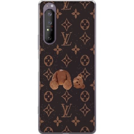 Yhteensopiva Puhelinkuori Sony Sony Xperia 1 II Ylellinen monogrammikuvio rikkinäisellä nalletaustalla pimeässä muotiestetiikassa