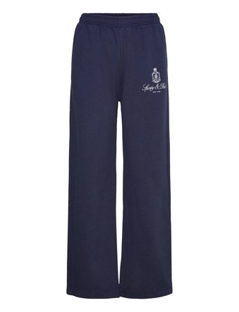 Sporty & Rich Vendome Embroidered Straight Leg Sweatpant - Navy - M