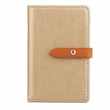 Creative Folio Phone Pouch Self Adhesive Pu Leather Holder Cell Phone Back Patch Pocket (golden)