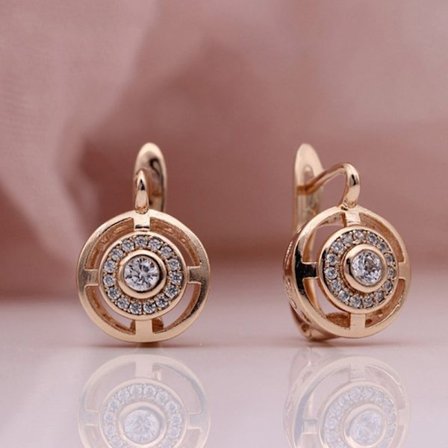 Fashion Silver Plated, Rose Gold Hoop Earrings Women Cubic Zircon