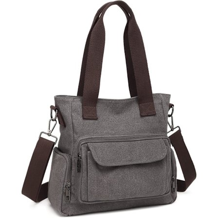 Dam Canvas Tote Veske Skulderveske Crossbody Veske Liten Håndveske Multiflommet Topphåndtak Arbeidsvesker