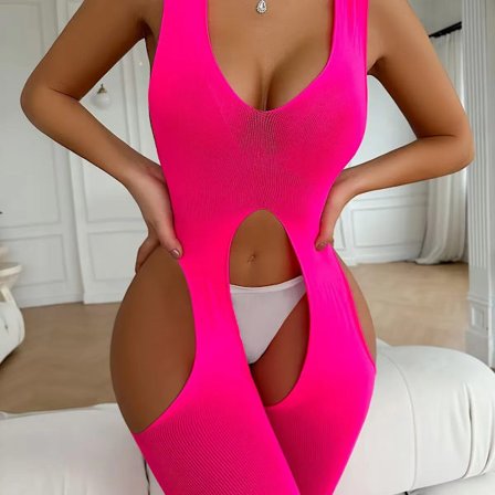 One Piece Åpen BH Skritt Bodysuit for Sex Blonde Gjennomsiktig Undertøy Pluss Størrelse Bodysuit Ashion Svart Mesh Jumpsuit