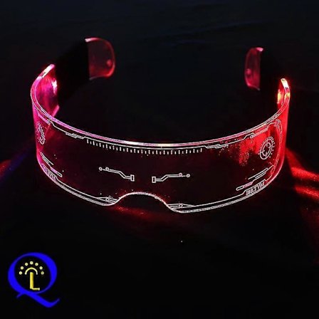 LED-briller 7 farger Futuristiske briller Lysende briller Honeycomb Lysende briller for voksne