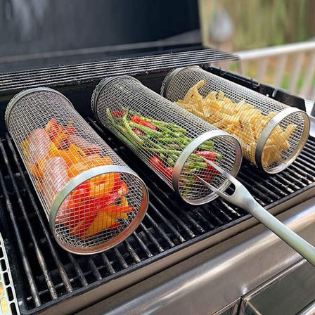 4 stk. Grillkurv BBQ Grillrist 20CM