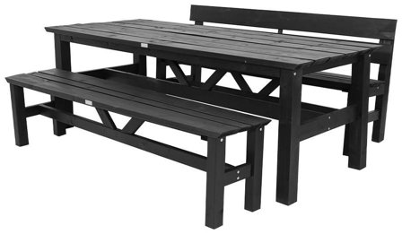 Eden Wood Viking EW 0281-G75 Matgrupp bord, bänk, soffa Vit/grå, Utemöbler