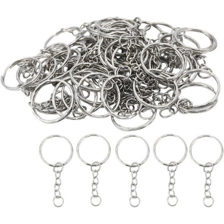 50x Ring 25mm til nøglering nøglekæde 30mm metal DIY