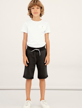 name it Nkmvermo Long Swe Shorts Unb F Noos - Black - 146
