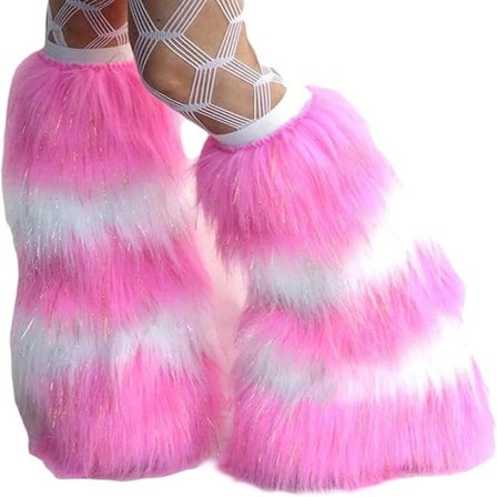 Strikkede/pelsleggvarmere for kvinner, lodne leggvarmere, vinterstøvlettmansjetter, dekker støvlettoverdeler, høye hæler, støvler, varme sokker