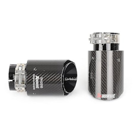 4" Akrapovic Gloss Carbon Fiber Udstødningsrør X2 Universal Udstødningshale -wf