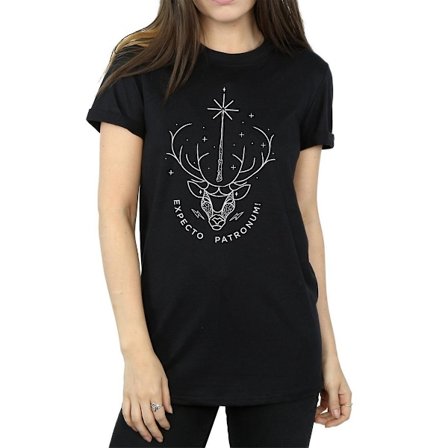 Harry Potter Dam/Kvinnor Expecto Patronum Bomull Boyfriend T-