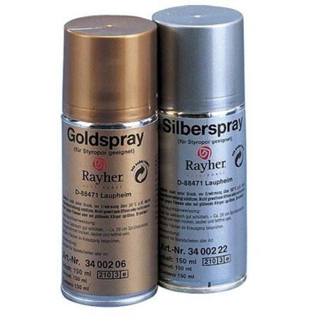 Dekorationsspray, lämplig för polystyren, flaska på 150 ml, utan CFC, silver
