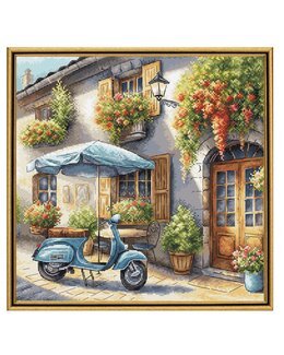 Stickpackung Bild Die blaue Vespa