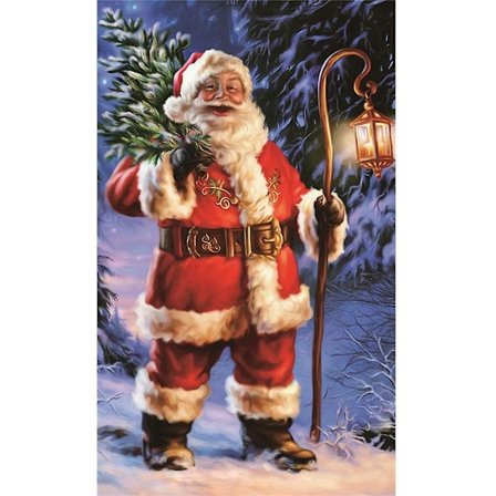DIY 5D Diamantmålning Jultomten med lykta 20x30 CM