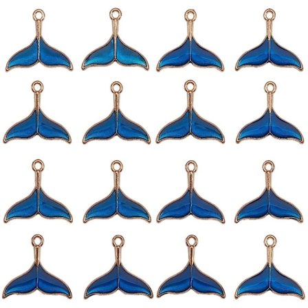 Fish Tails Charm Mermaid Charms Legering emalje anheng