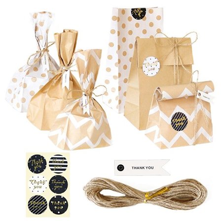 24 st Papperspåsar för kakor, festpåsar, papper