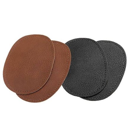 2 Par Lær Sy På Ovale Albue-/Knelapper Reparasjon Søm Håndverk Applikasjon