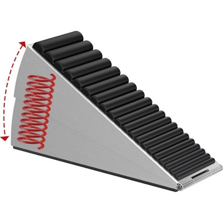 Kraftig Dörrstopp (Silver), Justerbar Fjäder Stor Stopp, 7,6 cm Hög Kil Stopp för Dörrbotten, Dörrstopp Passar Alla Tunga Dörrar