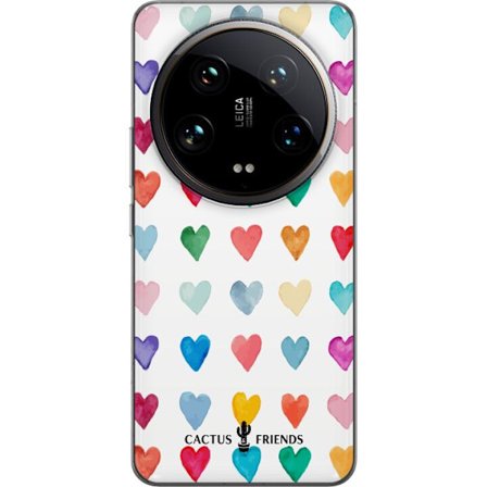 Yhteensopiva Puhelinkuori Xiaomi Xiaomi 14 Ultra Cactus and Friends - Watercolor Love Grid