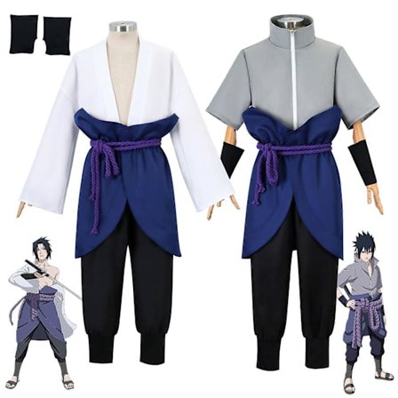 Cosplay Kostyme Sasuke Uchiha Komplett Sett Polyester Materiale Anime Rolle Spill Antrekk for Convention Party