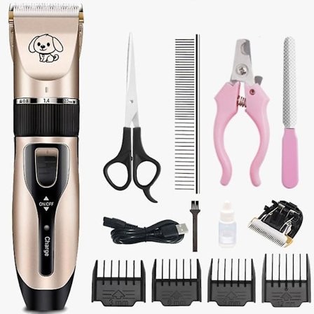 Dog Clippers Pet Grooming Clipper, Dog Cat Hair Trimmer Cutter Golden
