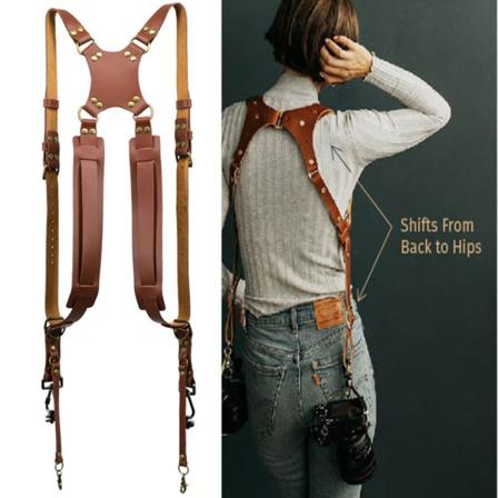 Kameraremmi, Nahkainen Kameraremmi Kaksoisholki, ZQKLA