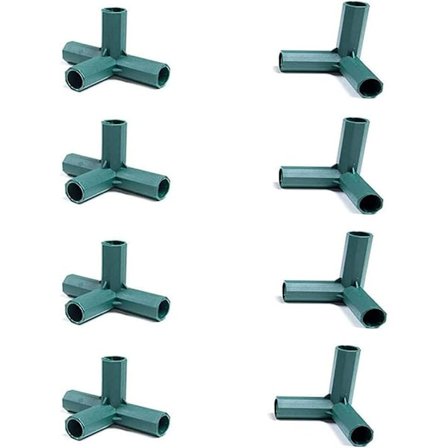 8 stk. drivhusrammebygningskonnektor PVC-rørfittings hegnslangekonnektor