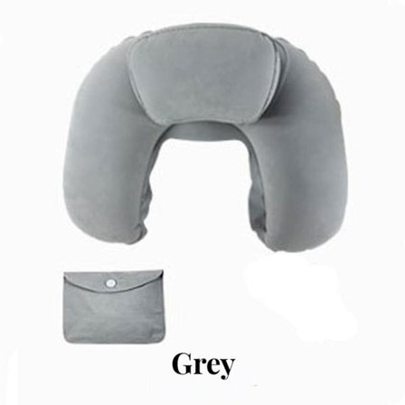 Luftoppblåsbar pute U-form pute GRÅ