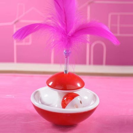 Pet Cat Toys Feather Tumbler RÖD