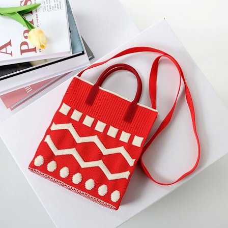 Håndvævet taske Knot Wrist Bag RØD 2 2