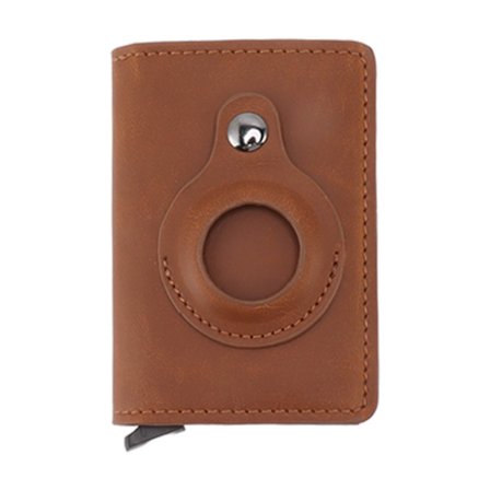 Aprikos Kredittkort Holder Lommebok med Pengeseddelklype og IOS Lokator Spor