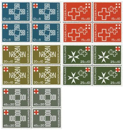 Holland 1967 - NVPH 889-893 - 4-blokke - Postfrisk