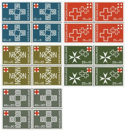 Holland 1967 - NVPH 889-893 - 4-blokke - Postfrisk